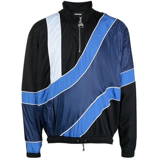 Ahluwalia giacca a righe con mezza zip - blu