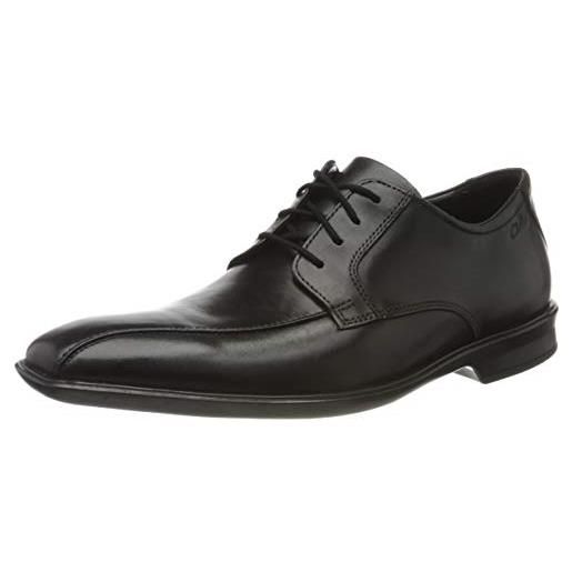 Clarks bensley run, scarpe stringate derby uomo, nero (black leather black leather), 43 eu