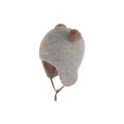 Pure Pure cappello baby con pon-pon in pile di lana merino - col. Grigio chiaro