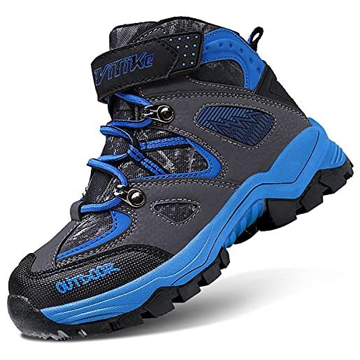 ASHION scarpe da escursionismo stivali da neve scarpe da trekking calzature da escursionismo unisex - bambino(d nero, 38 eu)