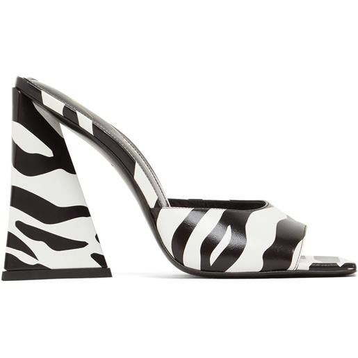 THE ATTICO mules devon in pelle stampa zebra 115mm