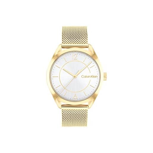 Calvin Klein orologio analogico al quarzo da donna con cinturini in acciaio inossidabile gold