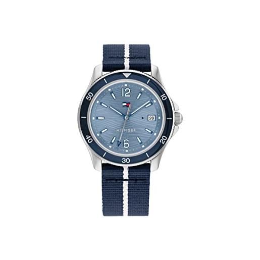 Tommy Hilfiger orologio analogico al quarzo da donna con cinturino in tessuto derivato da plastica nell'oceano blu navy - 1782511