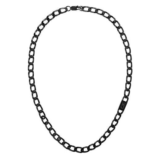 Calvin Klein collana a catena da uomo collezione outlook nero - 35000253