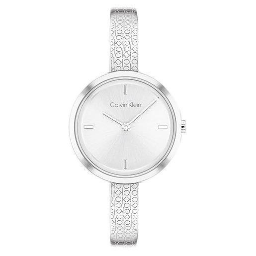 Calvin Klein orologio analogico al quarzo da donna con cinturino rigido in acciaio inossidabile silver x1
