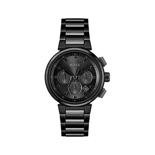 Boss orologio con cronografo al quarzo da uomo con cinturino in acciaio inossidabile, nero - 1514001