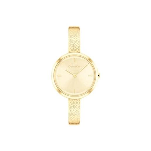 Calvin Klein orologio analogico al quarzo da donna con cinturino rigido in acciaio inossidabile gold