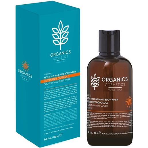 170F organics cosmetics detergente doposole coconut e sunflower per corpo e capelli 250ml