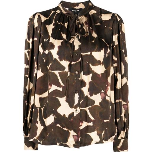 Paule Ka camicia con stampa camouflage - marrone