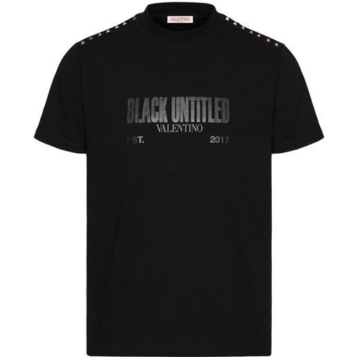 Valentino Garavani t-shirt con maniche corte rockstud - nero