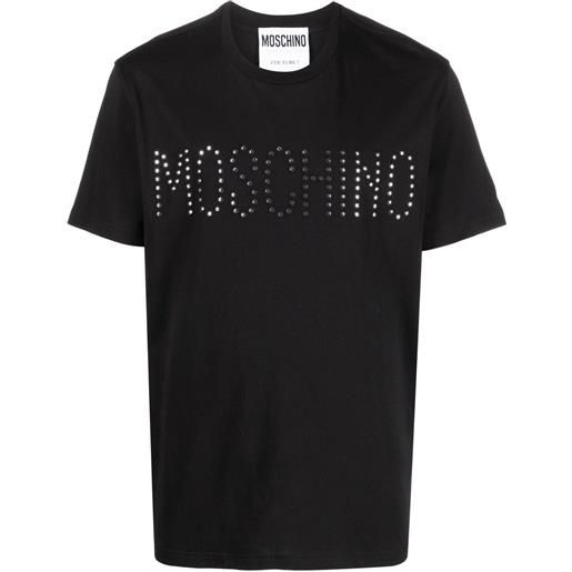 Moschino t-shirt con logo borchiato - nero