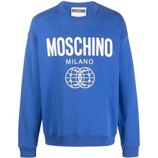 Moschino maglione oversize con stampa - blu