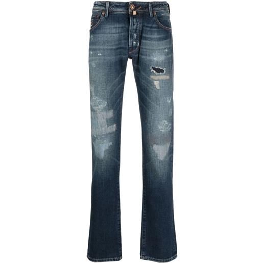 Jacob Cohën jeans affusolati con effetto vissuto - blu
