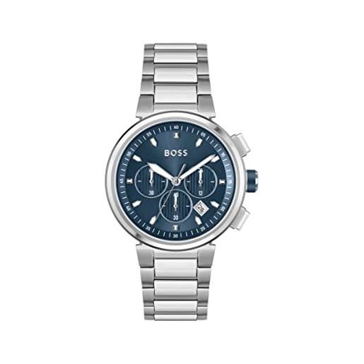 Boss orologio con cronografo al quarzo da uomo con cinturino in acciaio inossidabile, argento - 1513999