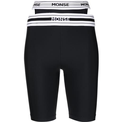 Monse shorts da ciclismo con cut-out - nero