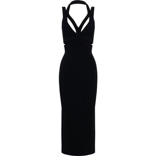 Dion Lee abito lungo interlink con dettaglio cut-out - nero