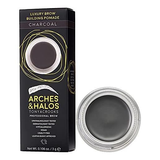 Arches & Halos pomata per infoltire sopracciglia lusso - crema gel tinta - riempire, modellare e definire - cosmetico vegano e senza crudeltà - carbone - 3 g