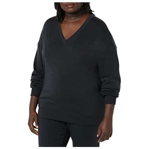 Amazon Aware felpa in pile dalla vestibilità comoda con scollo a v (disponibile in taglie forti) donna, nero, s