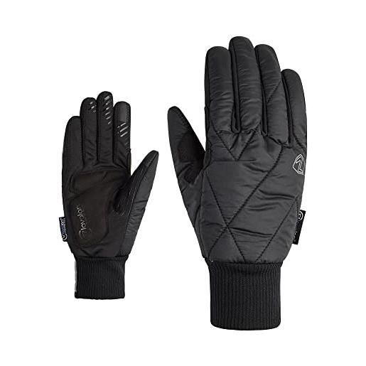 Ziener daggi - guanti da ciclismo invernali da donna, in lana, imbottiti, con dita lunghe, colore nero, 7