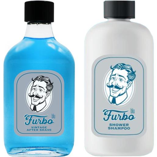Furbo lozione dopobarba + shower shampoo vintage blu confezione 200 ml lozione dopobarba + 500 ml shower shampoo