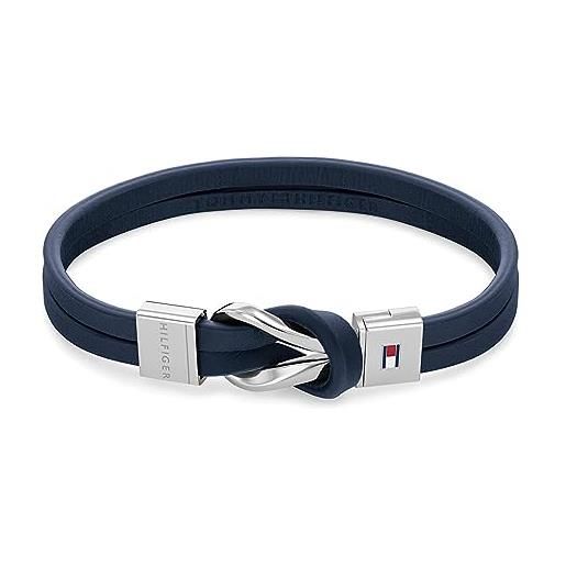 Tommy Hilfiger jewelry braccialetto in pelle da uomo blu navy - 2790443
