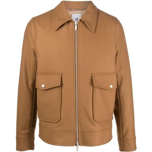 PT Torino giacca-camicia con zip - marrone