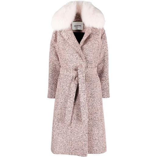 Ava Adore cappotto in finta pelliccia con cintura - rosa