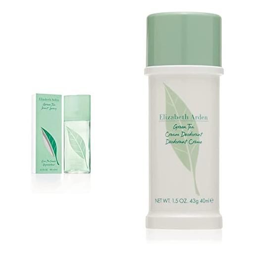 Elizabeth Arden green tea eau de parfum, donna, 100 ml & green tea cream deodorant deodorante stick 40 ml