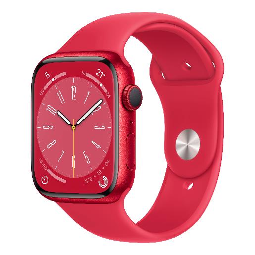 APPLE mnp73tya apple watch series 8 gps 41mm cassa in alluminio color (product)red con cinturino sport band (product)red - regular
