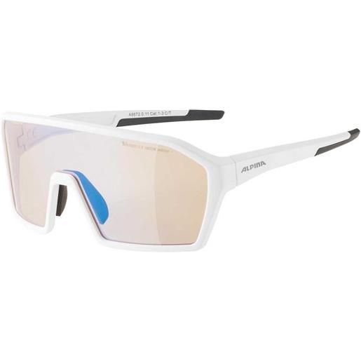 Alpina ram hvlm+ mirrored photochromic sunglasses bianco hicon varioflex blue mirror/cat1-3