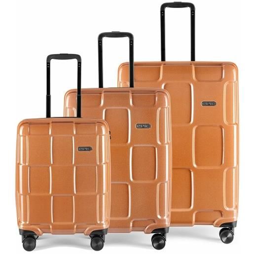 Epic crate reflex set di valigie a 4 ruote 3 pz. Arancio