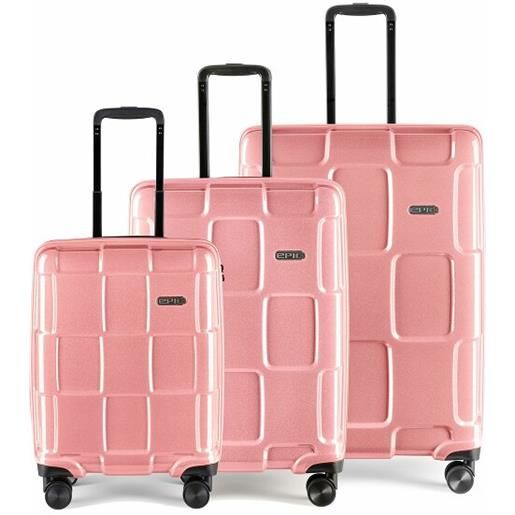 Epic crate reflex set di valigie a 4 ruote 3 pz. Rosa