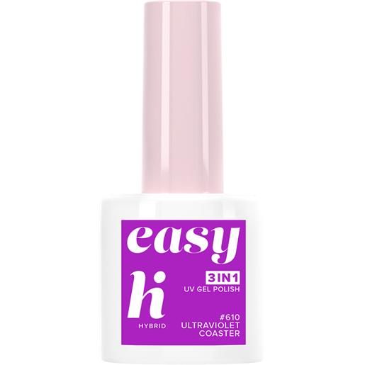 HI HYBRID easy 3in1 smalto semipermanente 5ml smalto effetto gel #610 ultraviolet coaster