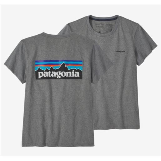 Patagonia w's p-6 logo responsabili-tee gravel heather grigio mel. Donna