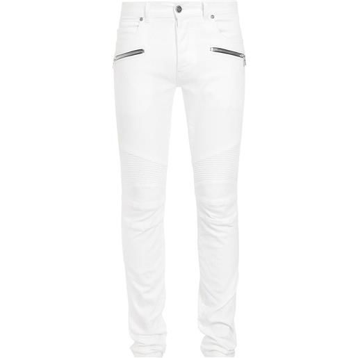 Balmain jeans slim a vita bassa - bianco
