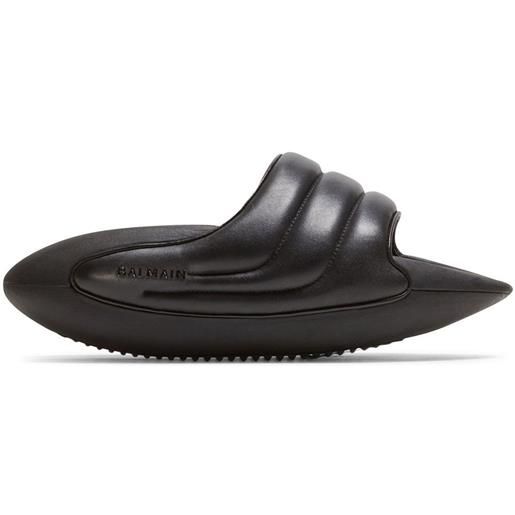 Balmain sandali slides trapuntati b-it-puffy - nero