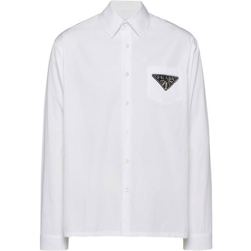 Prada camicia con logo - bianco