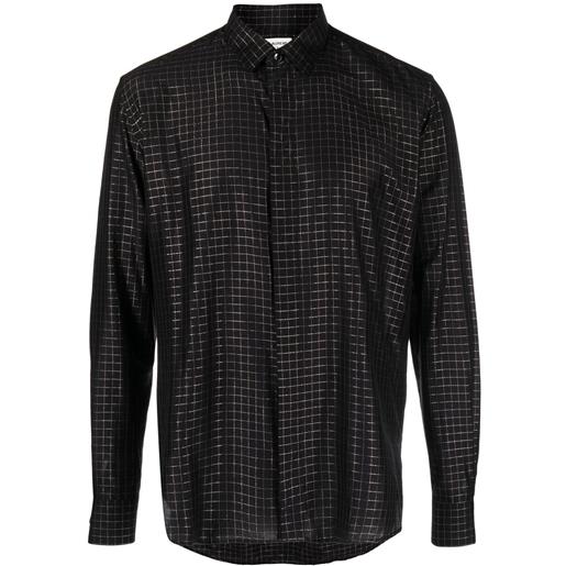 Saint Laurent camicia metallizzata - nero