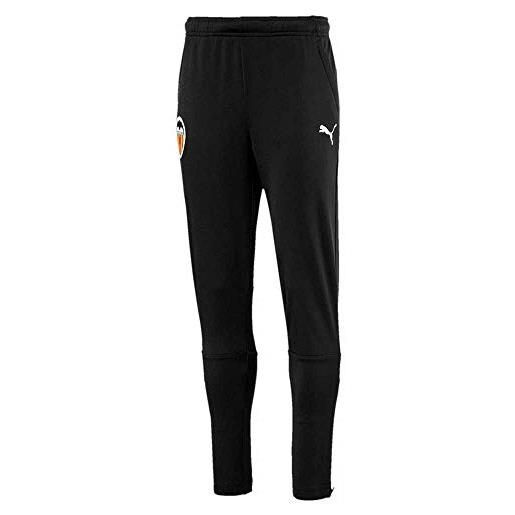PUMA vcf training pants jr with zipped pockets and calves, pantaloni unisex-bambini, nero, 5-6y