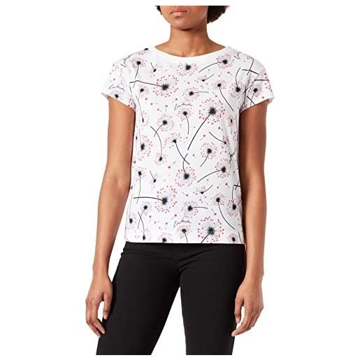 Love Moschino t-shirt printed allover, dandelion f. Bco, 52 donna