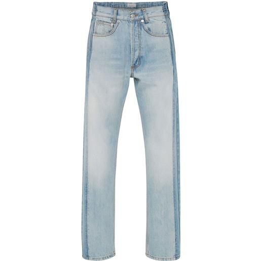 Alexander McQueen jeans dritti worker patched - blu