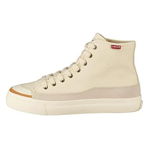 Levi's square high s, sneakers donna, ecru off-white, 41 eu