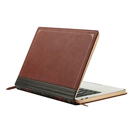 MOSISO pelle laptop sleeve compatibile con mac. Book air 13 pollici a2337 m1 a2179 a1932 2021-2018/mac. Book pro 13 a2338 m1 a2251 a2289 a2159 a1989 a1706 a1708 2021-2016, vintage libro pu cover, marrone