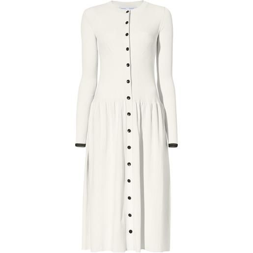 Proenza Schouler White Label ribbed-knit buttoned midi dress - toni neutri