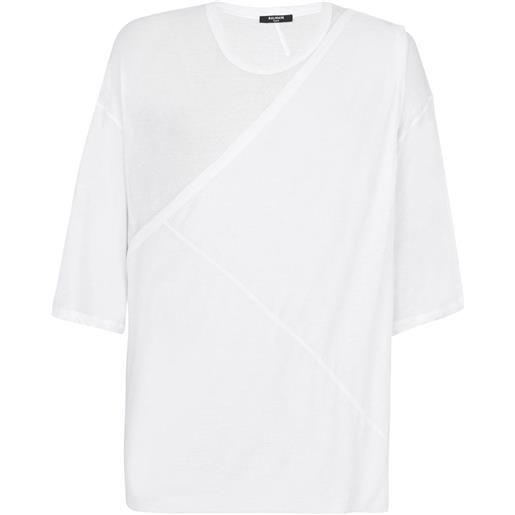 Balmain t-shirt con arricciatura - bianco