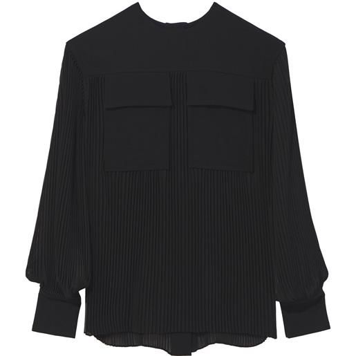 Proenza Schouler pleated long-sleeved blouse - nero