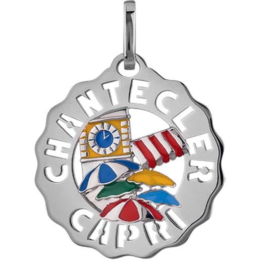 Chantecler / logo / ciondolo piccolo capri pop / argento e smalti colorati