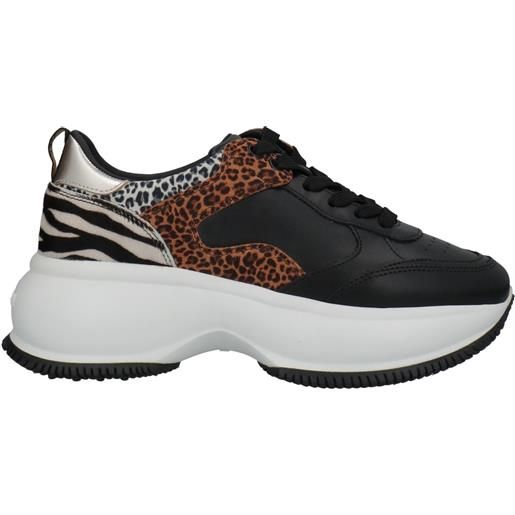 Sneaker da donna D.A.T.E. Hill Low Vintage Calf bianca e leopardata