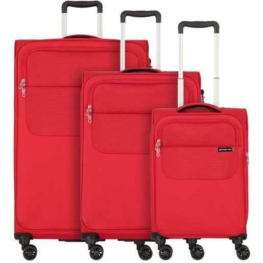 March15 Trading carter set di valigie a 4 ruote 3 pz. Rosso