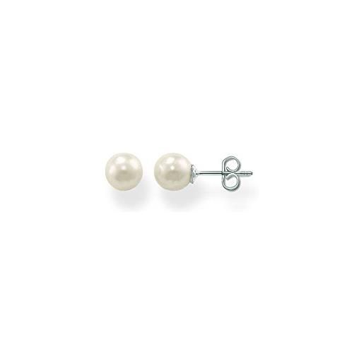 Thomas Sabo orecchini da donna in argento 925 con perla bianca taglio ovale - sch150036